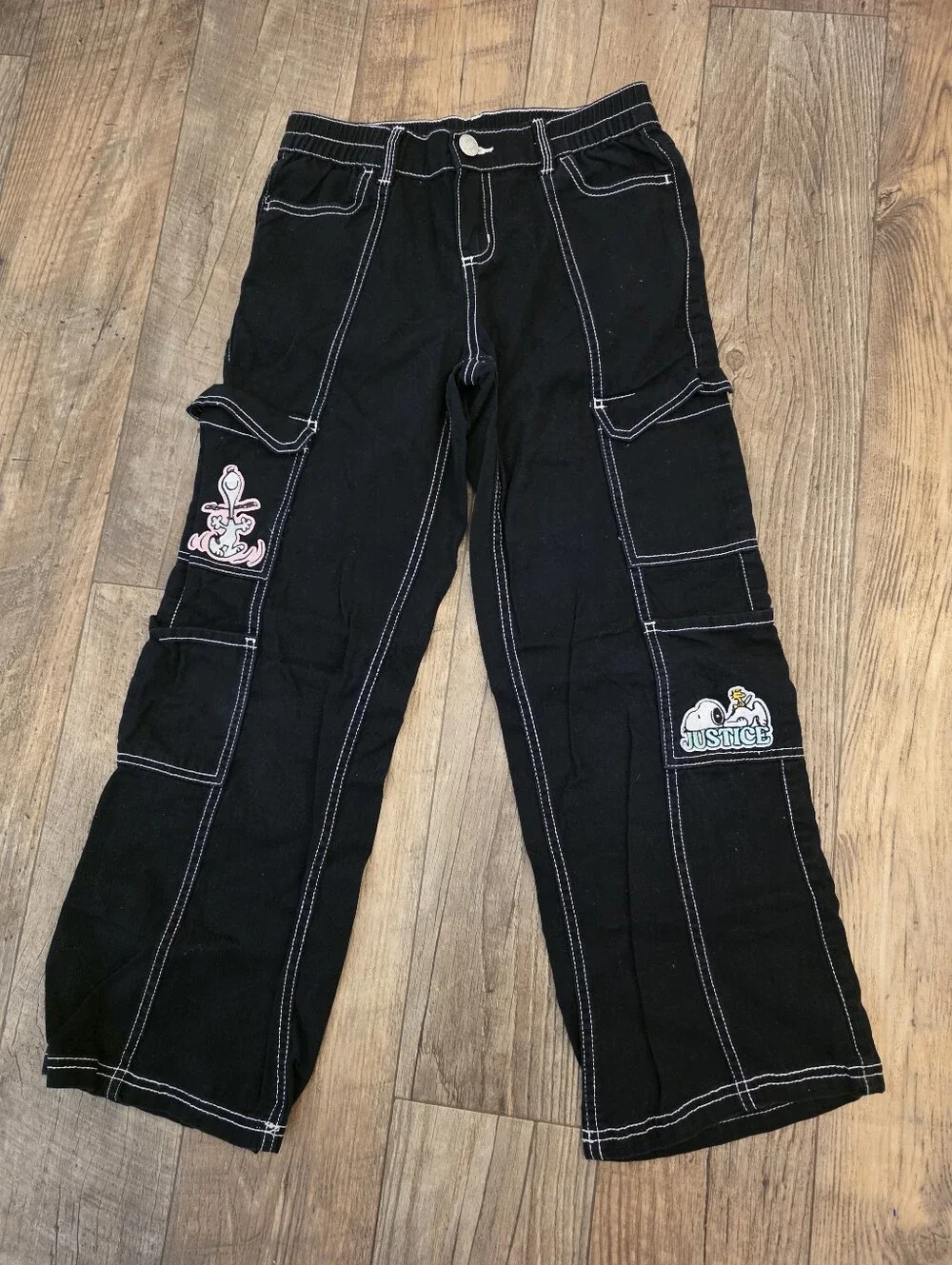 Justice Cargo Pants Sz 12 Girls Vintage Snoopy Y2k Kids